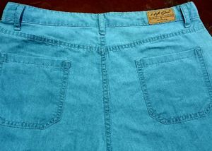 Light Blue Wide-Leg Jeans with Racing Stripe