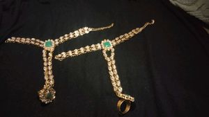 Emerald &amp; Pearl Bridal Jewelry Set