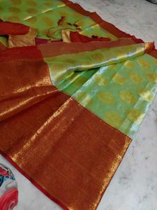 pattu Red &amp; Gold Saree Blouse 😍