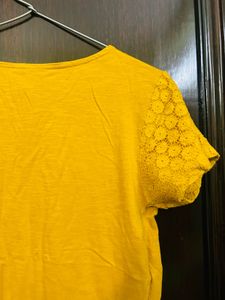 Yellow Lace Detail Top