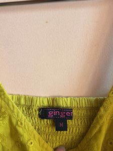 Yellow Embroidered Top