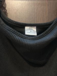 Black Top with Mesh Sleeves