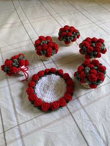 Handmade Crochet Rose Coaster
