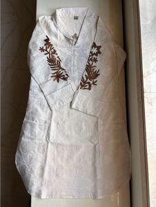 White Embellished Kurta