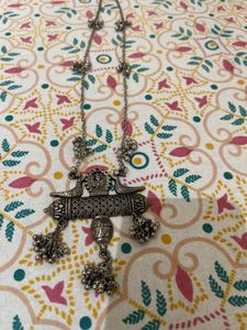 Vintage Silver Tone Indian Necklace