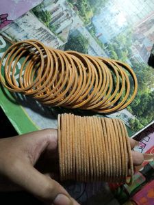 peach velvet Bangles - Set