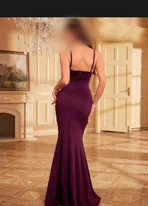 purple fit and flare maxi dress