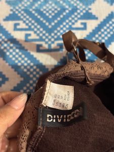Brown lace trim cami