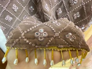 Mauve - Embroidered Kurta Set (kurta + dupatta )