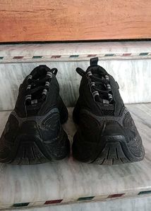 Black Chunky Platform Sneakers