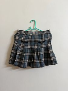 Pleated Plaid Mini Skirt