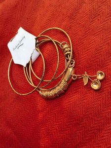 Cute Cherry Charm Bangle Set