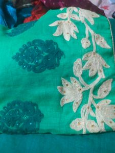 Embroidered Green Saree