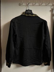 Elegant Black Embroidered Blouse