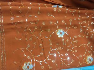 Orange Floral Saree