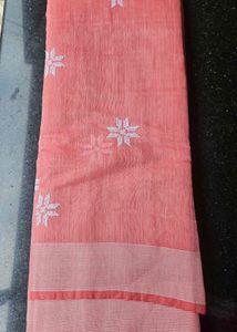 Handwoven Pink Cotton Saree