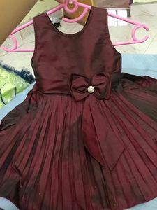 Fluffy Maroon Kids Frock