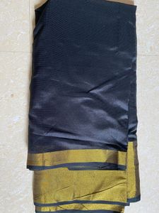 🖤New Unused Elegant Black &amp; Gold Saree🖤