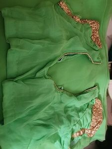 Beautiful Parrot Green Saree