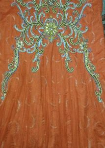 Elegant Orange Ethnic Gown