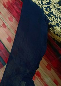 Royal Midnight Blue Embroidered Long Kurta