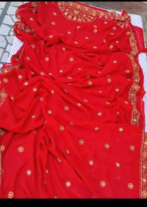 Deep Red Saree