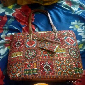 Ethnic Print Tote Bag