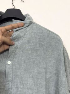 Gray Casual Linen Shirt