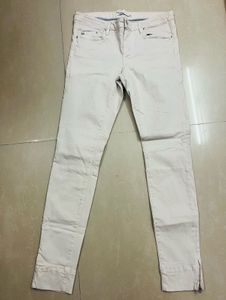 Lefties White Slim-Fit Biker Jeans – Size 30