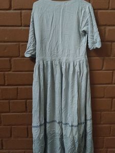 Light Blue Casual Embroidered Dress