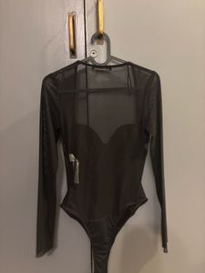 Zara Mesh Contrast Bodysuit Xs