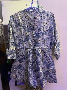 Paisley Print Button-Down Top
