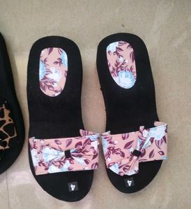 Floral &amp; Animal Print Bow Sandals