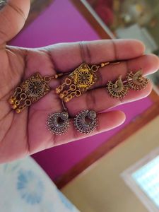 Beautiful 😍 Golden Silver Earrings 😍😍