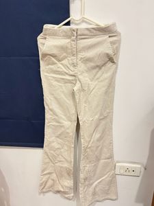 White Corduroy Flared Jeans