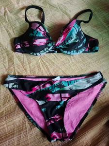 Tropical Print Bikini Set