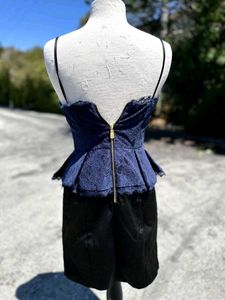 ❤️‍🔥Corset Navy Blue Lace Peplum Dress❤️‍🔥