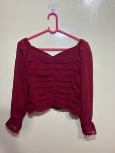 Red Chiffon Top