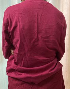 Maroon co-ord nightdress set