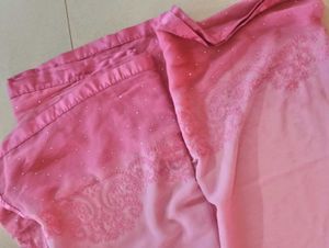 Pink Embroidered Saree