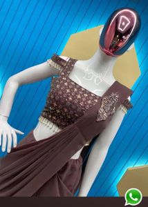 Elegant Brown Saree with Embellished Blouse