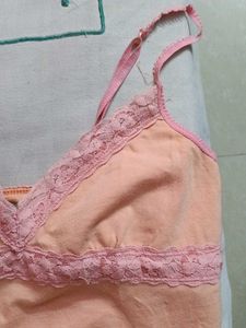 Peach Lace Trim Cami Top