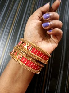 Red &amp; Gold Bangle Set❤⭐