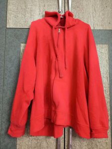 Red PLUSSIZE Zip-Up Hoodie