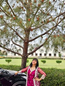 A Festive Wear Long Suit With Shrug, Pant &amp; Dupata