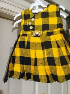 Checked Cotton baby frock