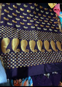 Stylish Violet Saree