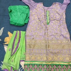 Peacock Colour  Readymade Suit