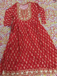 Red Anarkali Plazo Suit❤️