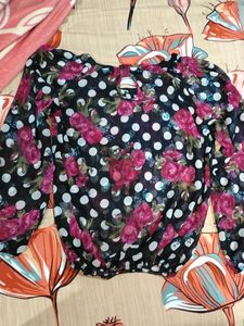 Polka Dot Floral Blouse